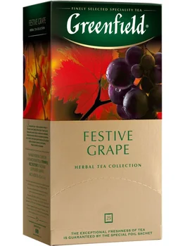 

Tea Greenfield "festive grape", carcade with additives, 25 bags