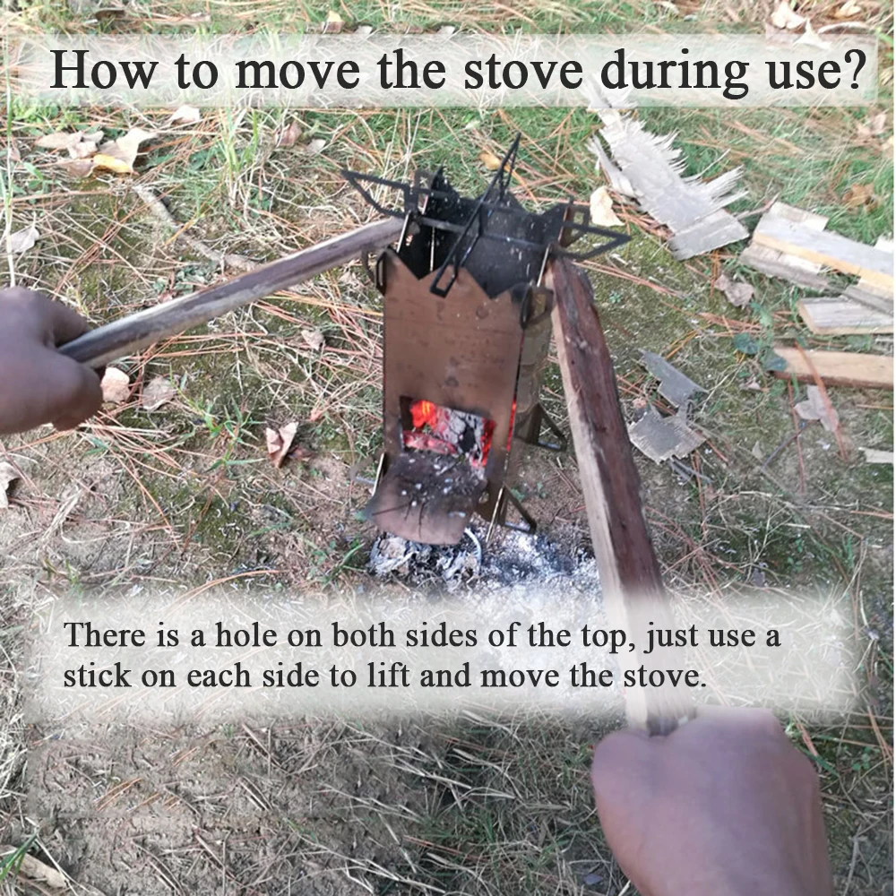 Печь Lixada для кемпинга складная туристическая горелка из нержавеющей стали