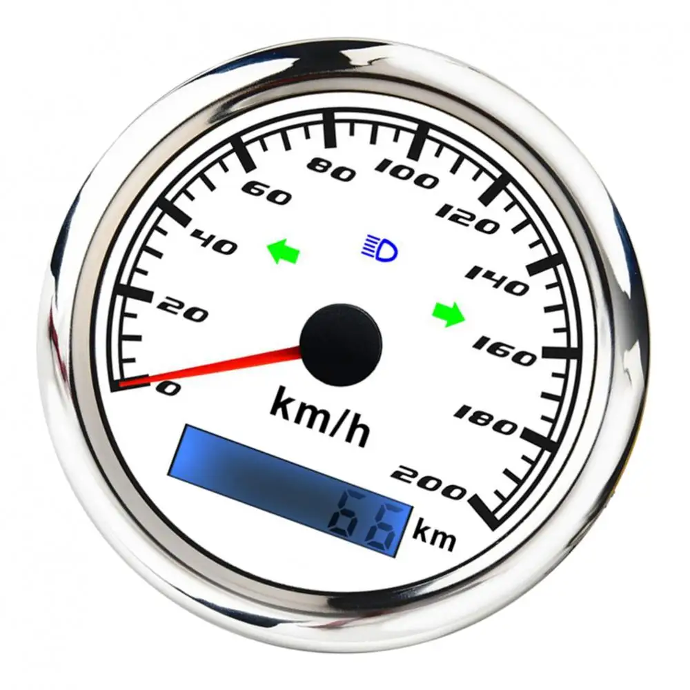 Км/ч 200 85 мм тахометр метр для морского судна lcd тахометр метр час метр Белый