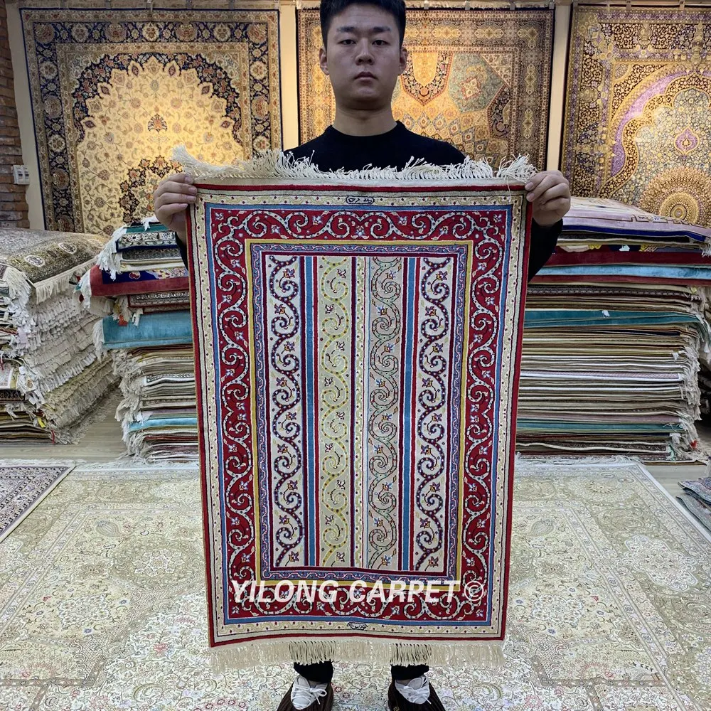 Yilong 2'x3' ручной персидский ковер турецкий античный шелковый ковер(HF084B