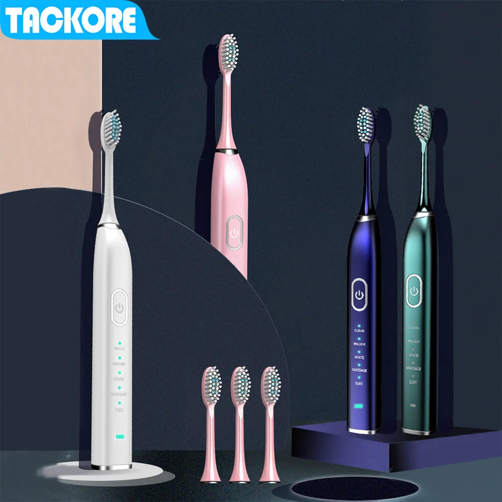 Tackore Electric toothbrush Sonic Electric Toothbrush Adult Timer Tooth Brushes 5 Modes 10 Frequencies IPX7 Tackore Electric toothbrush Sonic Electric Toothbrush Adult Timer Tooth Brushes 5 Modes 10 Frequencies IPX7