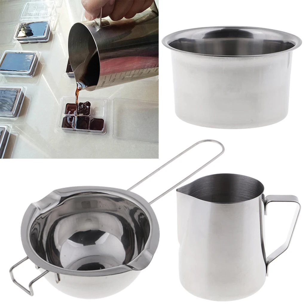 Stainless Steel Double Boiler Pot for Melting Chocolate, Candy and Candle Making (3-Packs) Multi-functional