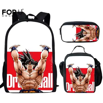 

FORUDESIGNS Anime School Bags Value Set Goku Gragon Ball Z Figure 3D Prints портфель для подростков Super Light Schoolbags Boys