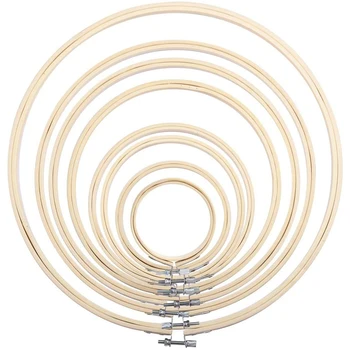 

8Pcs Embroidery Loops Adjustable Bamboo Circular Cross-Stitch Loop for Embroidery,Cross-Stitch,Hand-Made Art for Sewing