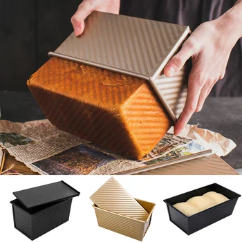 

Rectangular Loaf Pan Carbon Steel Non-stick Bellows with Cover Toast Box Mold Bread Mold Eco-Friendly Baking Tools for Cakes