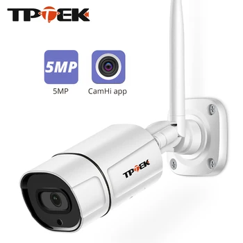 TPTEK 야외 와이파이 보안 보호 무선 비디오 감시 카메라, 5MP IP 카메라, 1080P 카메라, 와이파이 홈 CCTV Camhi 캠