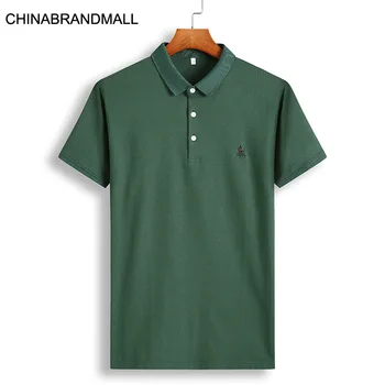 

Summer Fat Man Men's Wear Lapel Short Sleeve T Shirt Fat Man Plus Fat Plus Size Loose Solid Color Short T Leisure Middle Age