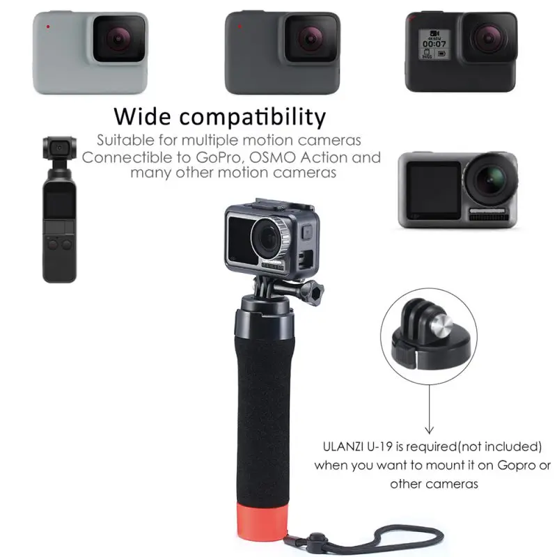Водонепроницаемый плавающий ручной захват для экшн-камер GoPro OSMO ручка для дайвинга монопод