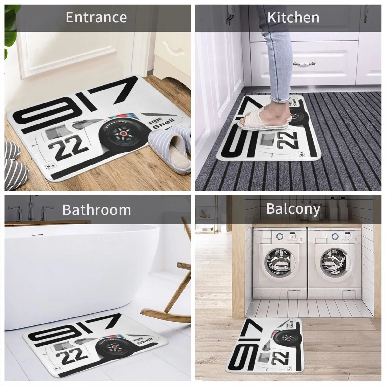 Racing 917 1971 Entrance Door Mat Bath Mat Rug Vocaloid Lewd Sexy Anime Girls Waifu Ecchi Hentai Hot Ass Bikini Video Game