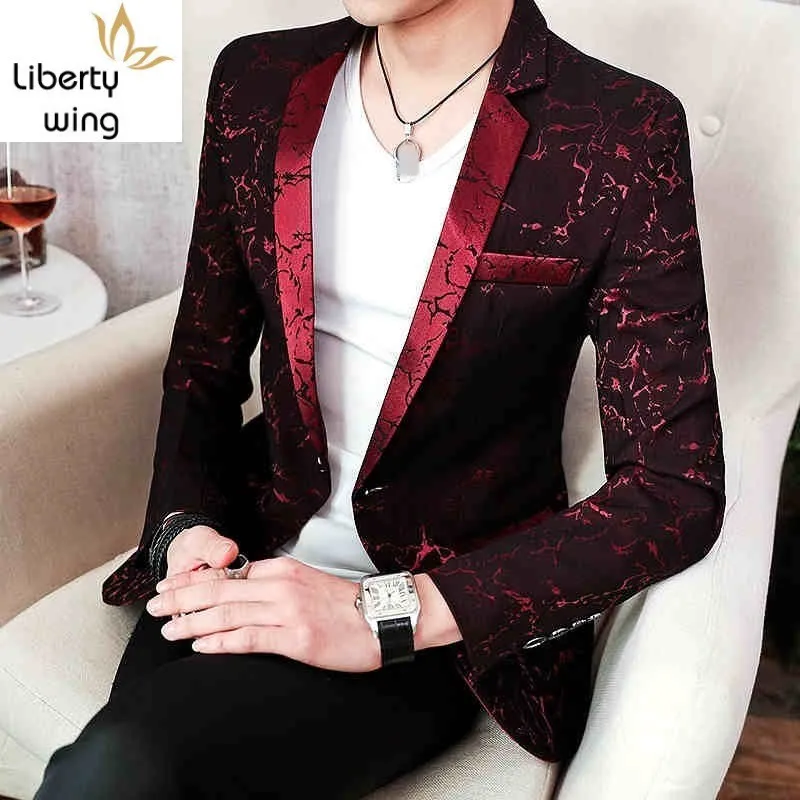 

Men Fashion Single Button Blazer Brand Long Sleeve Casual Thin Suit Jacket New Embroidery Formal Coat Male Black M-3XL
