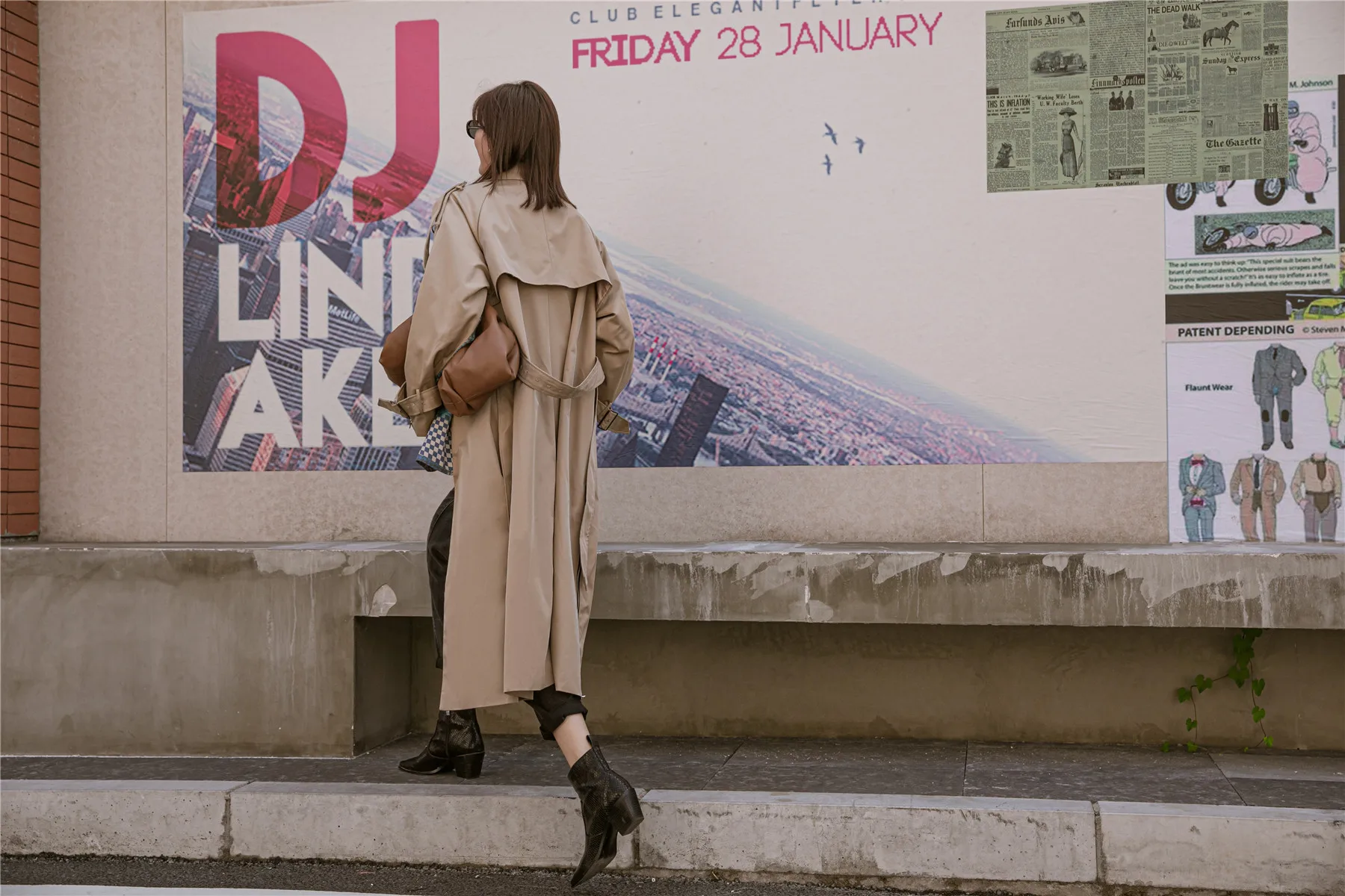 Дизайнерский Костюм из двух частей с принтом мусора; Модный и индивидуальный костюм; пальто с воротником Aut