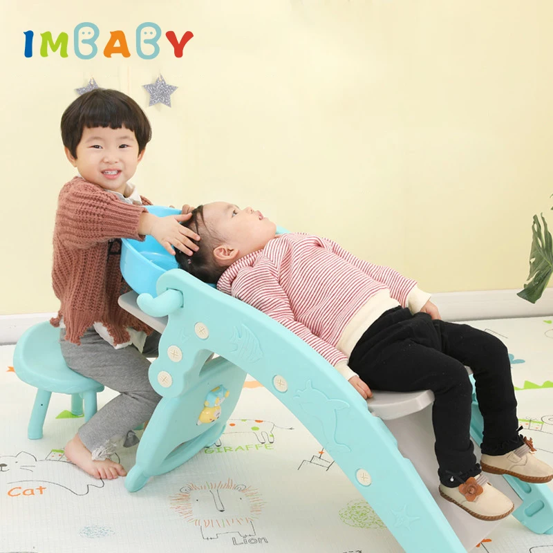 IMBABY Multifunction Kids Slide Children's Rocking Horse Slide 4 in 1 Indoor Baby Wash Hair Bed for 0-6 Years Old Baby Play Toys 2 IMBABY Multifunction Kids Slide Children's Rocking Horse Slide 4 in 1 Indoor Baby Wash Hair Bed for 0-6 Years Old Baby Play Toys 2