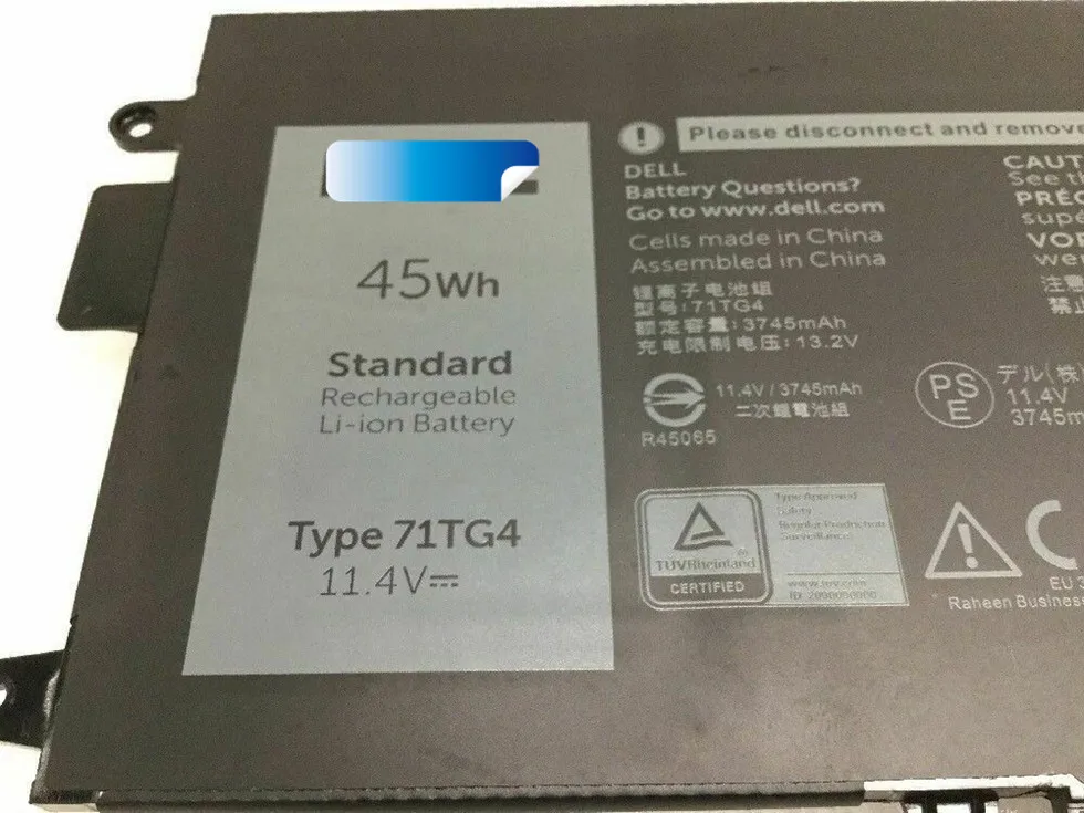 45Wh 71TG4 Батарея для Dell Latitude 7280 7390 CFX97 X49C1 серии