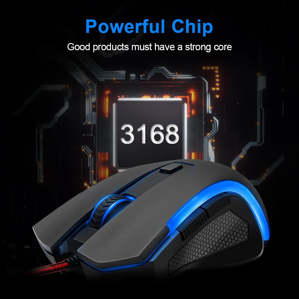 Redragon nothesaur M606 USB Проводная игровая компьютерная мышь 3200 dpi 6 кнопок 7 цветов с подсветкой рефлон колодки Эргономичный для PC Gamer