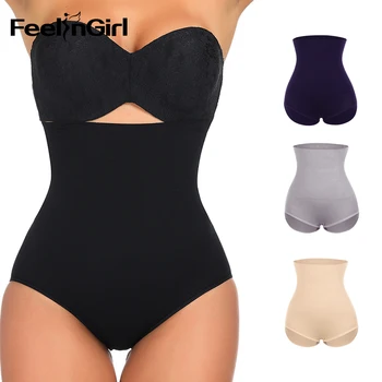 

FeelinGirl High Waist Women Waist Trainer Body Shaper Slimming Shapewear Tummy Control Panties Butt Lifter Seamless Briefs