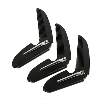 

1 Pcs Handmade Pocket Clip Beard Comb Folding Pocket Clip Hair Moustache Beard Comb Beauty Tools