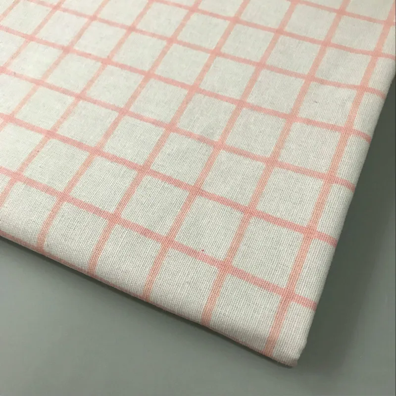 Plaid Series Geometric Patterns Printed Cotton Linen Fabric DIY Sewing Linen Cotton Fabric Canvas Material Tablecloth Pillowcase - Цвет: F-Style