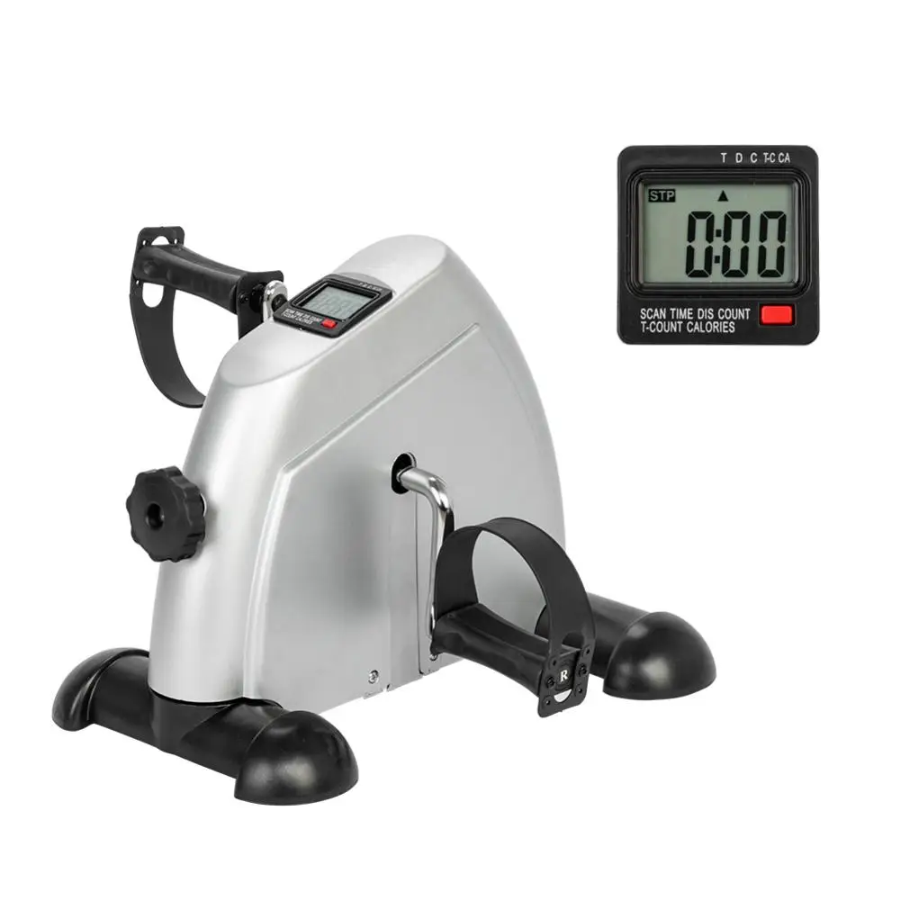 

W002K Mini Trainer Exerciser Cycling Fitness Mini Pedal Exercise Black Bike LCD Display Trainer Mini Exercise Bike Silver
