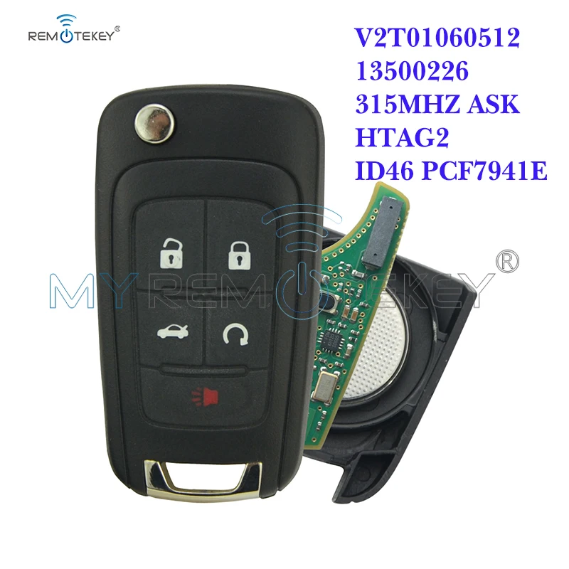 Remtekey 5 кнопок HU100 315 МГц OHT01060512 для Chevrolet Camaro Cruze Buick Encore Lacrosse Regal раскладной