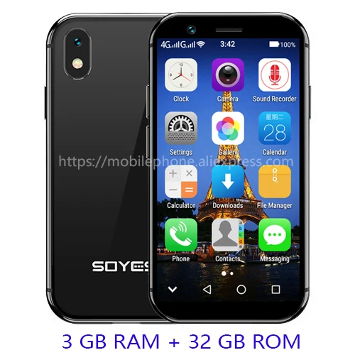 Разблокированный 4G Android смартфон XS/X/7 S/6 S четырехъядерный Dual Sim Мини мобильный смартфон для лица ID Wifi Google play Бесплатный Подарочный чехол - Color: XS-black-3-32