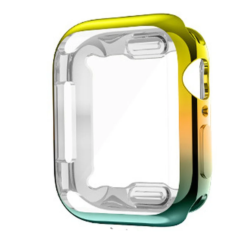 40 мм 44 мм ТПУ защитный чехол для Apple Watch 5 4 3 2 1 38 мм 42 мм ультра-тонкий цветной прозрачный чехол s Аксессуары для часов
