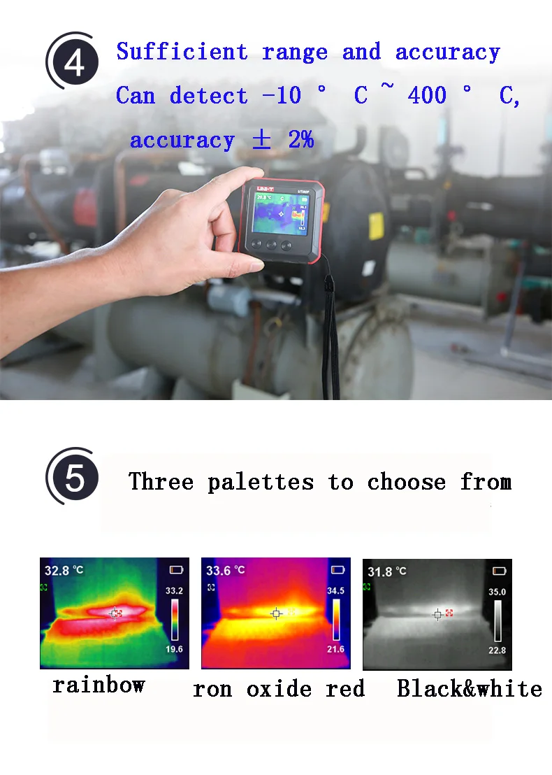 UNI-T UTi80P мини/Карманный тепловизор; Инфракрасный Тепловизор/силовая промышленность/печатная плата обнаружения температуры