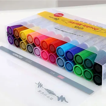 

Professional Art Marker Office Learning 12/24 Color Large Capacity Double Tip Oily Color Marker Brush Pen Drawing Art Supplies