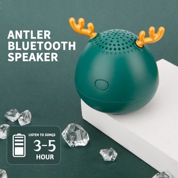 

Creative Christmas Gift Portable Bluetooth Speaker Mini Wireless Speaker Cute Antlers Support TF Card USB Subwoofer MP3 Music
