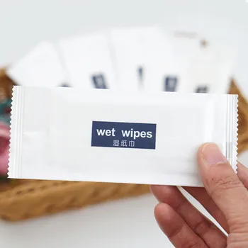 

3pcs/lot Non Alcohol Wet Wipes Disposable Portable Bussiness Hotel Individual Package Non-woven Sanitary Paper Wet Towels