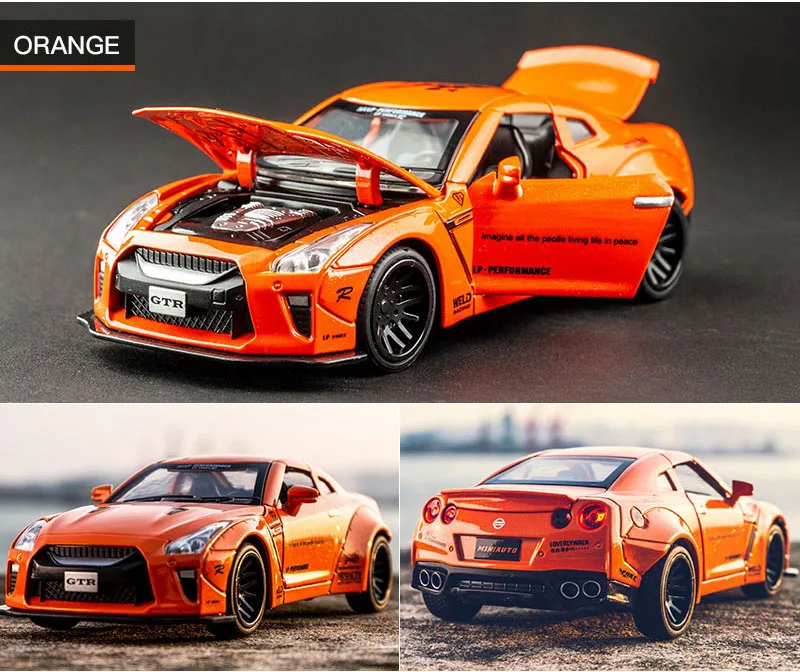 1:32 miniauto Diecast gtr игрушечный автомобиль модель Авто oyuncak игрушки для детей гоночный
