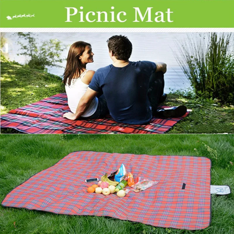 

Oversized picnic mat Family outdoor carpet Tote bag folding pad Mother's parent-child blanket Lattice camping mat Beach mat