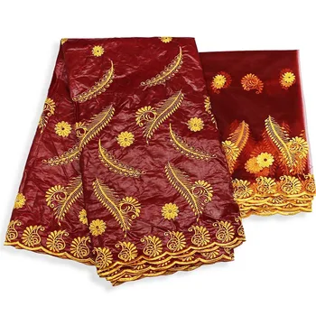 

Bazin riche fabric cotton brode brocade 2020 riche brocade Wine Red nigerian embroidered tulle French Beaded lace fabric BL322