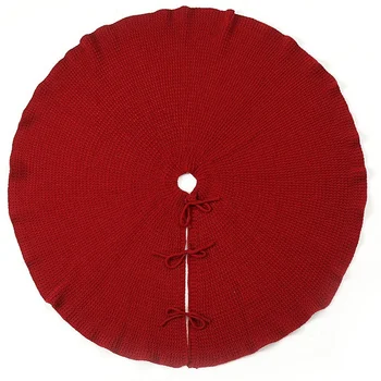 

Knitted Christmas Tree Skirt, Red Christmas Tree Skirt Christmas Decoration Holiday Tree Christmas Decoration