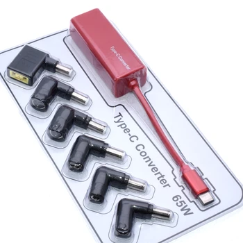 

USB Type-C Converter Dc Power Jack Connector Square Plug Female to USB C Charging Adapter for Macbook Lenovo Hp Laptop Phone 65W