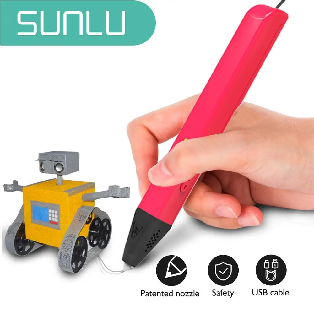 

Sunlu SL-600 3D Printer Pen Supports PLA/PCL Filament 1.75mm Diy Pencil Toys For Kids&Adultt Unleash Creativity