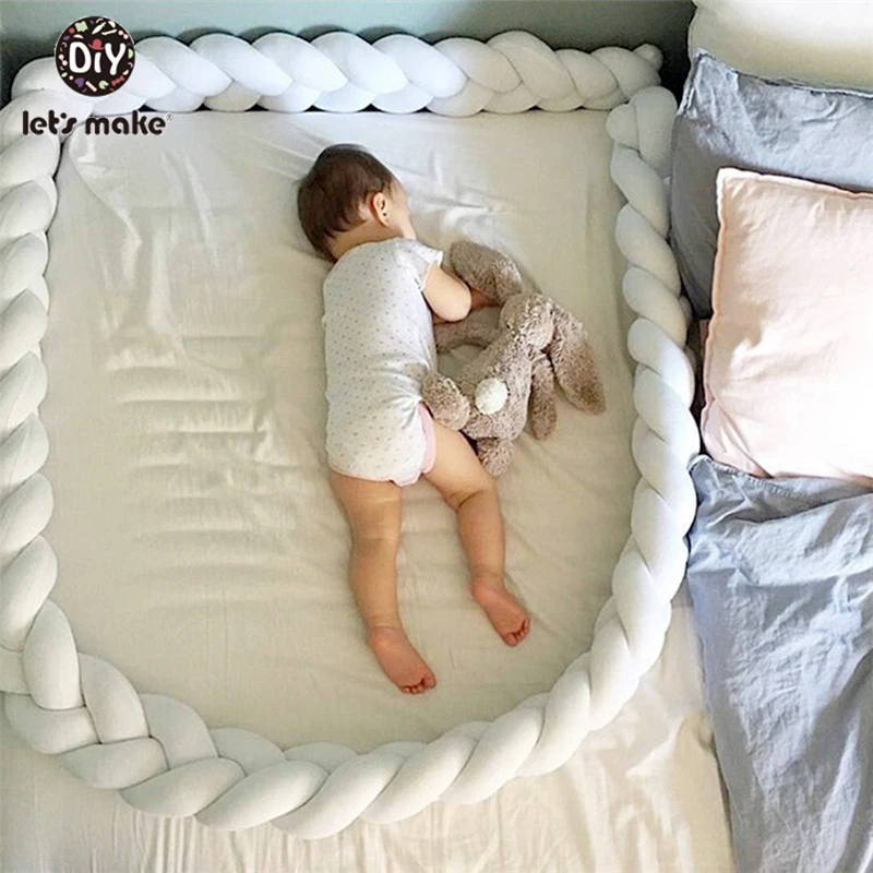 

1M/2M Baby Stoßfänger Bett Geflecht Knoten Kissen Kissen Stoßstange für Infant Bebe Krippe Protector Nestchen room Decor