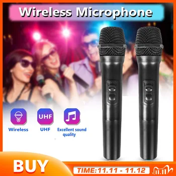 

2 PCS Professional Wireless Microphone System with Receiver UHF Handheld Microphone Speaker Karaoke Meeting Party Mic