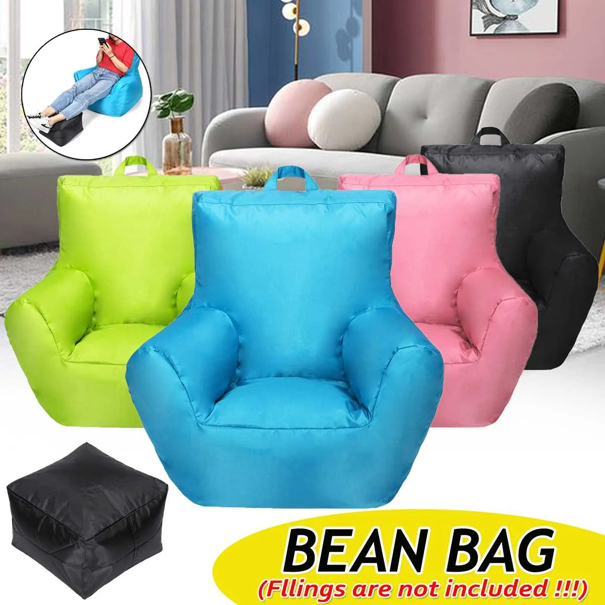 Lazy Sofas Cover Chairs 420D Oxford Cloth Bean Bag Sofas Lounger Seat Bean Bag Pouf Puff Couch Tatami Living Room for Children