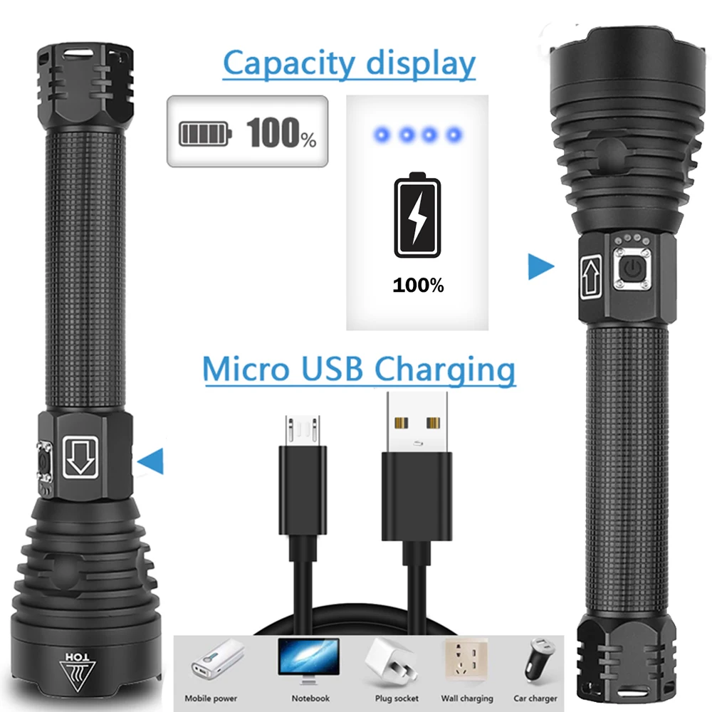 8000 Люмен Лампа xhp90 самый мощный фонарик usb Zoom СВЕТОДИОДНЫЙ Фонарь xhp70 xhp50 18650 батарея Лучший Отдых на природе