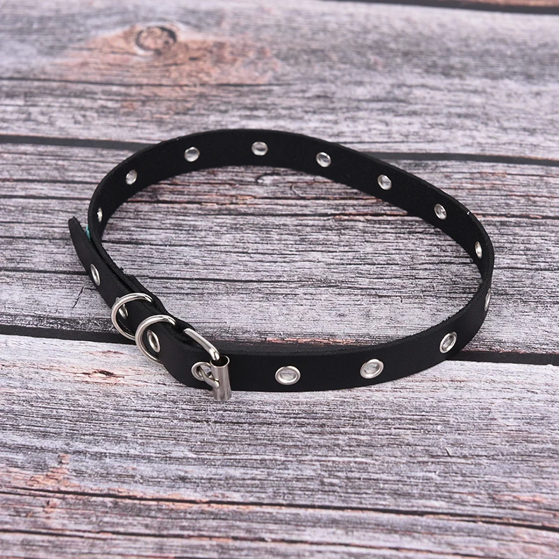 Birthday Party Gift 1PCS Punk Rock Gothic Sexy PU Leather Round Spike Rivet Collar Choker Necklace Body Jewelry