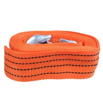 

4M 3 Tons Towing car Towing Cable Strap cord with Hooks Orange