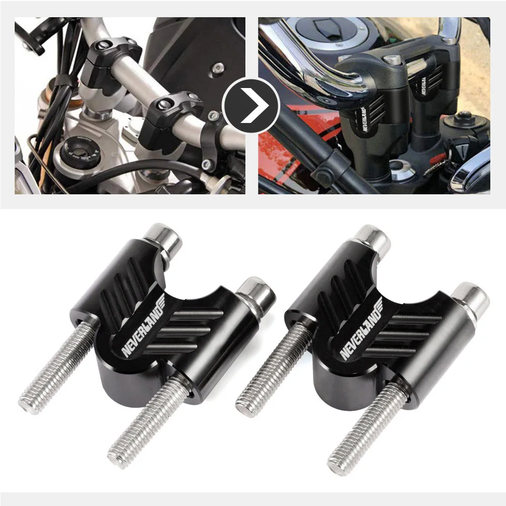 

7/8'' 22mm CNC Aluminum Handlebar Risers Rise 30mm Height Mount Clamp Universals Motorcycle ATV Riser D40