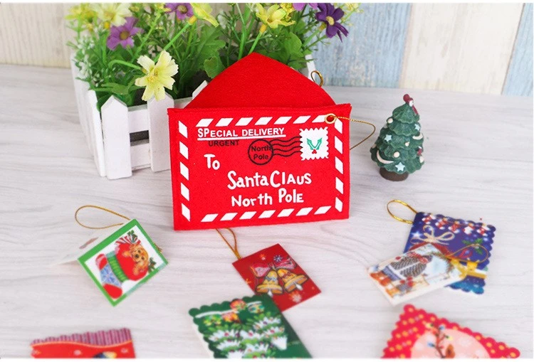 5Pcs Red Envelope Christmas Decoration Creative Christmas Tree Decorations Pendant New Year Greeting Cards Xmas Home Decor