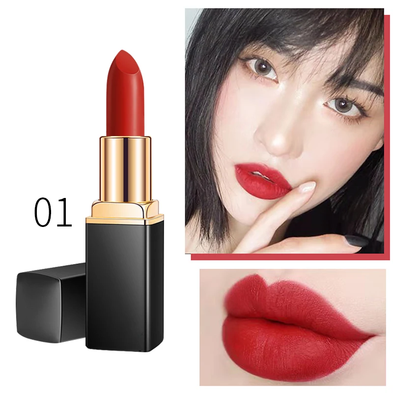 BLUETHIN помада матовая водостойкая Make Up Langdurige Губная помада 8 Kleuren Gemakkelijk Te Dragen Lippen Make mate lipst - Цвет: 01