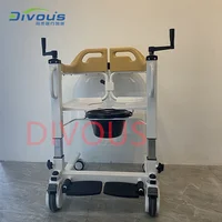 Silent Wheels Transfer Chair with Bedpan Patient Bathroom Shower Adjustable Multifunctional Chair 1