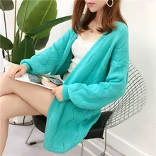 Spring and Autumn New Korean version commute lazy loose solid color coat cardigan sweater women Spring and Autumn New Korean version commute lazy loose solid color coat cardigan sweater women