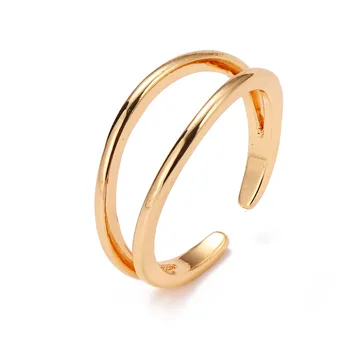 

HONGHONG New Minimalist Rose Gold Ring Simple Multi Layer Open Adjustable Rings for Women Gift Knuckle Jewelry