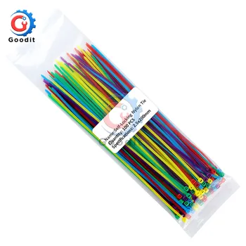 

100Pcs 100mm 150mm 200mm Self-locking Nylon Cable Ties Plastic Wire Zip Binding Wrap Straps 2.5*200 2.5*150 2.5*100 Mix 10 Color