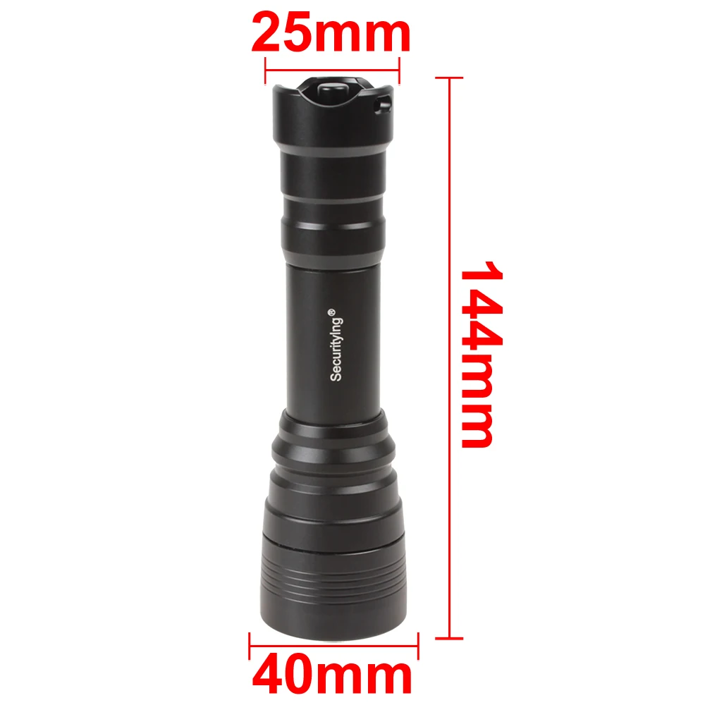 SecurityIng 1000Lm XM-L2 U2-1A LED IP68 Diving Flashlight Max to 150m with Magnetic Switch