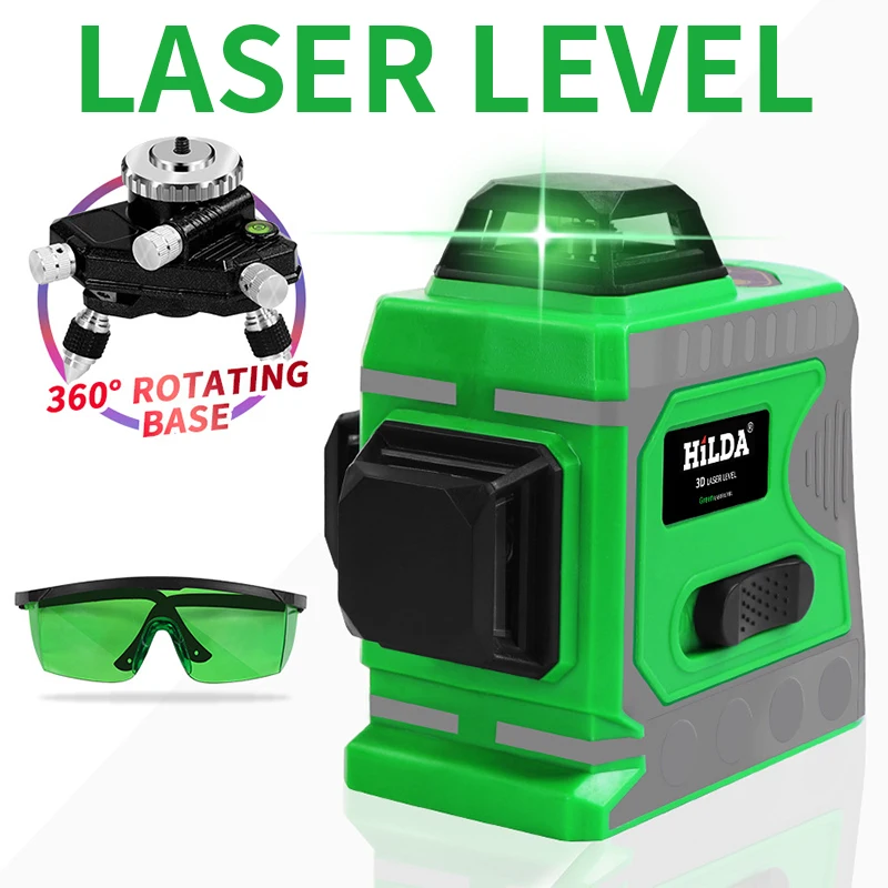 

LS046 12 Line 3D Laser Level Machine Indoor Laser Measuring Instrument 360 Degree Rotating Level Measuring Laser Instrument Tool